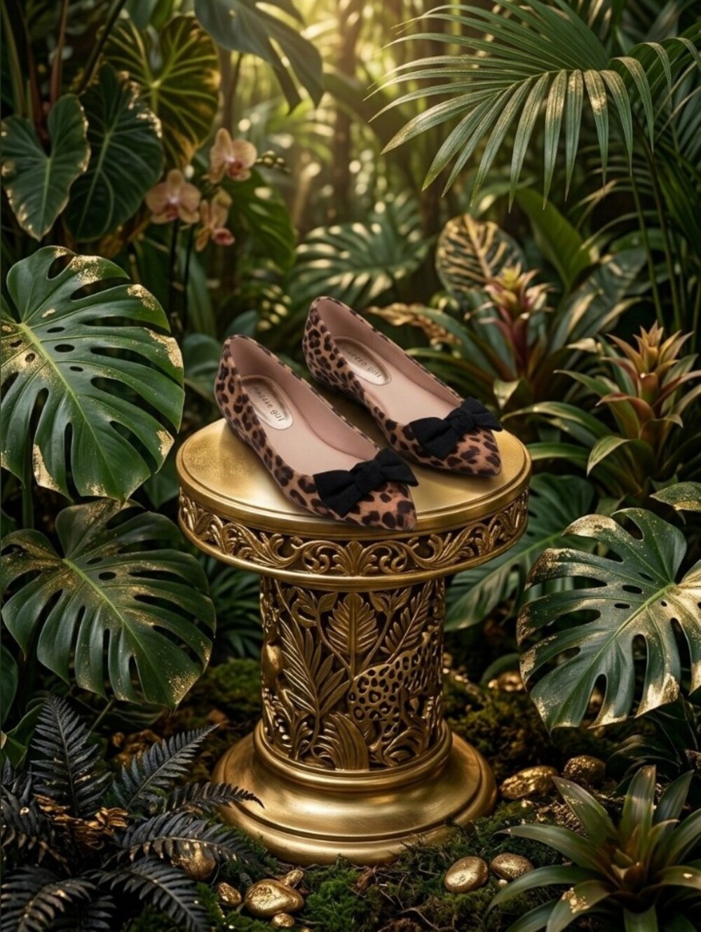 Madden Girl Leopard Print Pointed Toe Flats with Black Bow